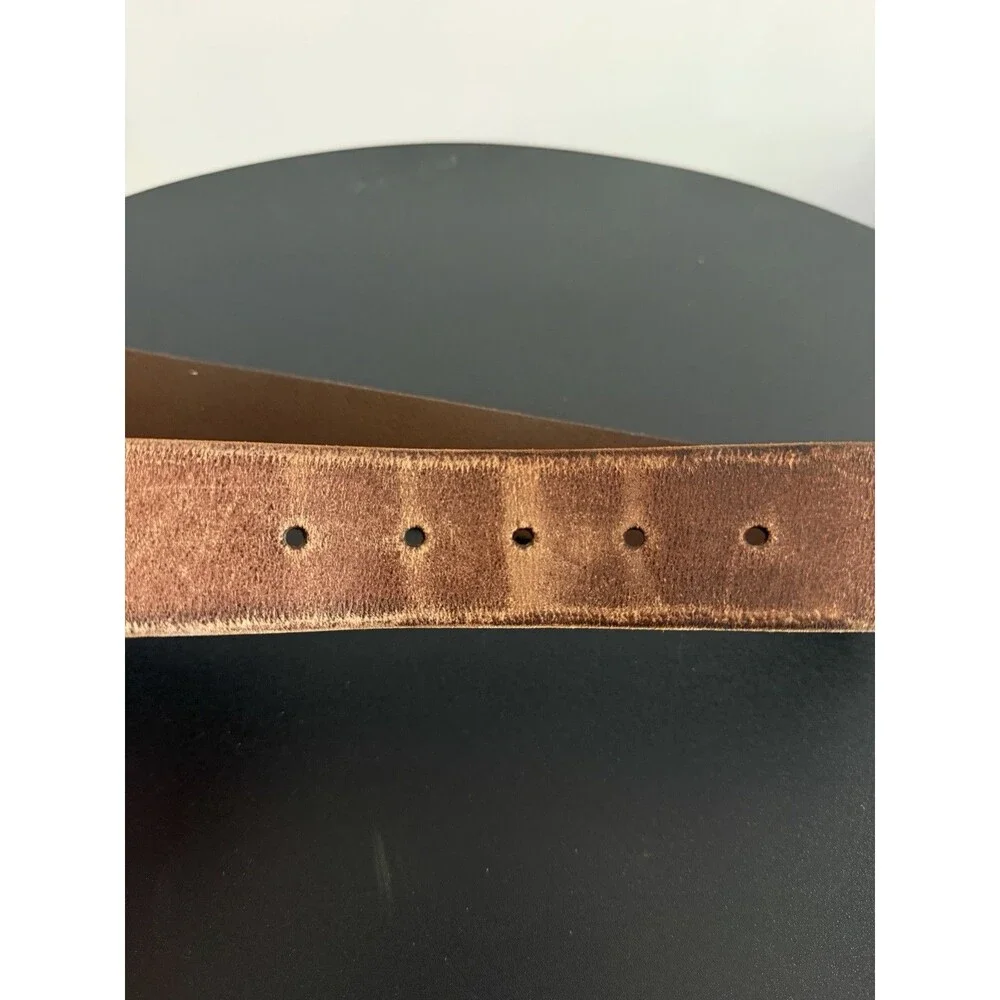 American Eagle Outfitters Women’s Brown Leather Belt Small Replay With Love Buck - Picture 5 of 13